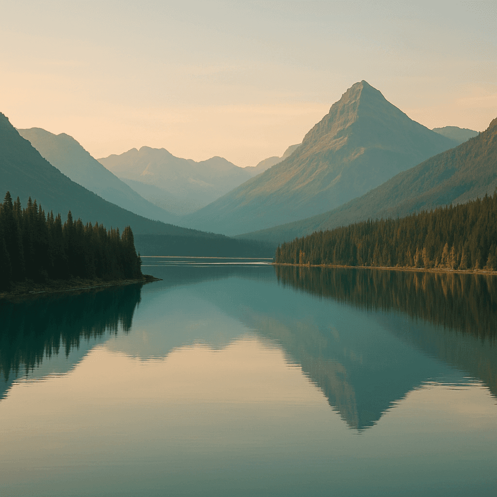 Mountain landscape of Glacier National Park in Montana